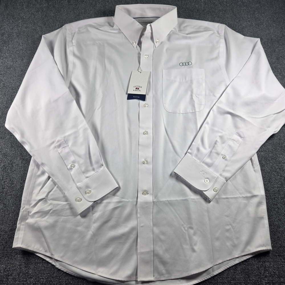 Audi Cutter & Buck White Button Down Shirt XL NEW
